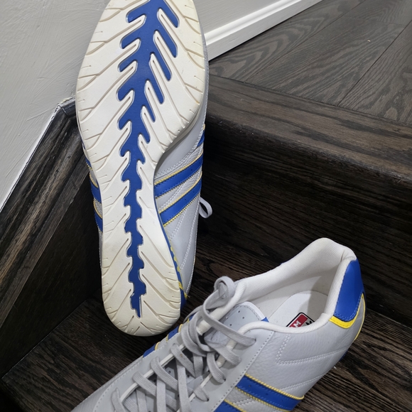 Adidas Men's Gray Sneakers with Blue and Yellow Accents - Picture 2 of 3